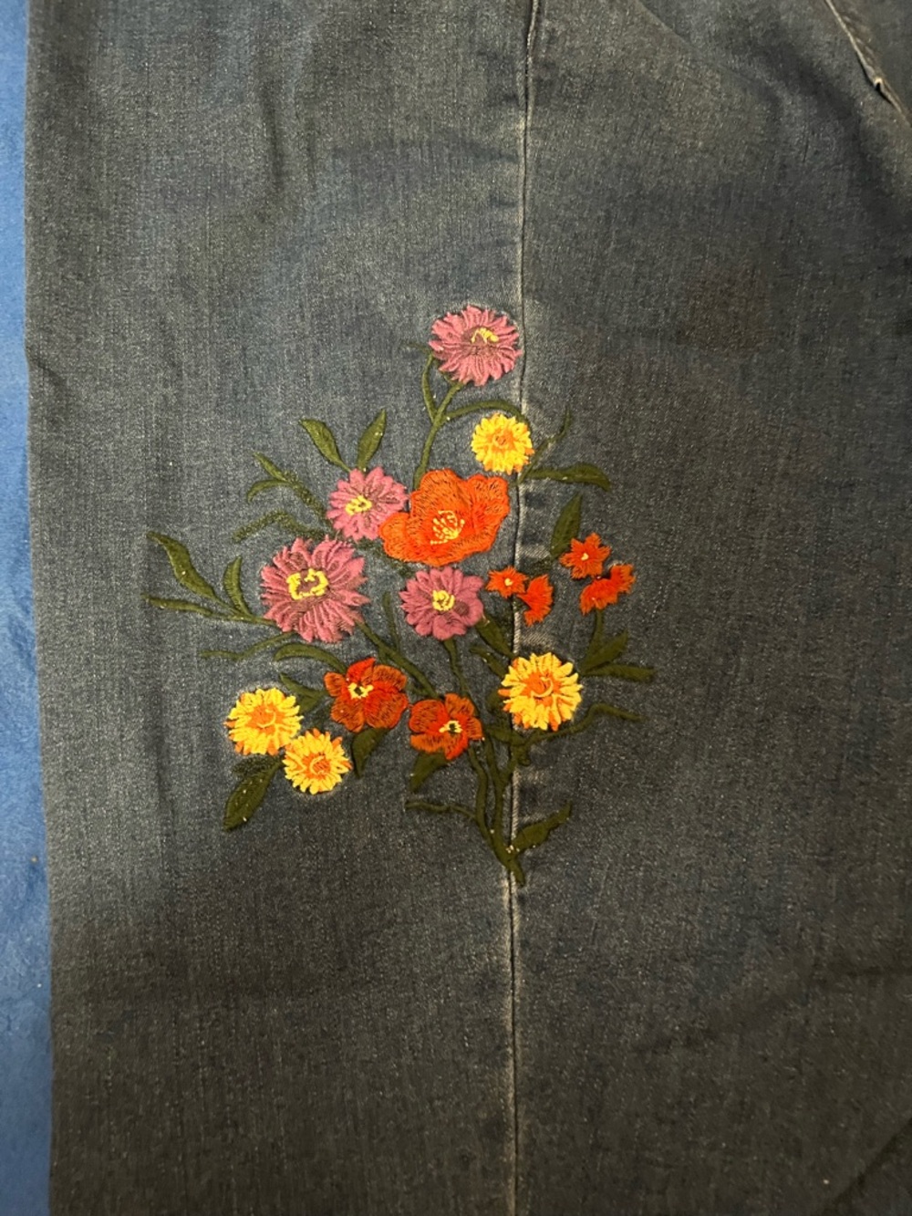 Blair 26W Dark Blue Women's Jeans with Floral Embroidery - Picture 5 of 15